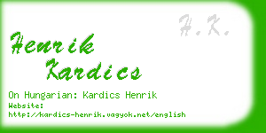 henrik kardics business card